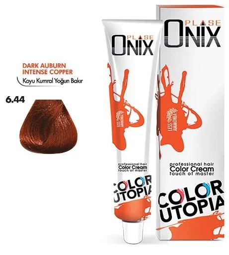 Onix Tüp Saç Boyası 60 ml Profesyonel Krem Boya – 6/44 Koyu Kumral Yoğun Bakir