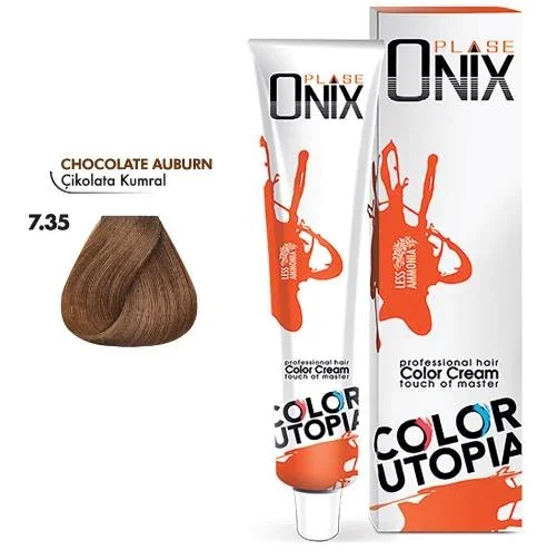 Onix Tüp Saç Boyası 60 ml Profesyonel Krem Boya – 7/35 Çikolata Kumral