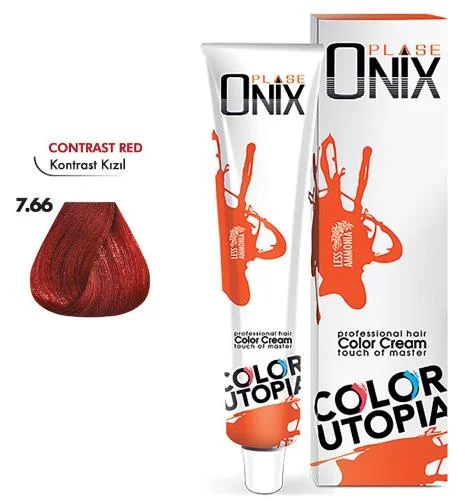 Onix Tüp Saç Boyası 60 ml Profesyonel Krem Boya – 7/66 Kontrast Kizil