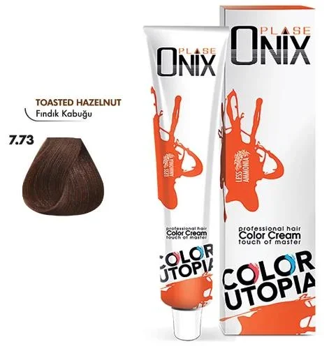 Onix Tüp Saç Boyası 60 ml Profesyonel Krem Boya – 7/73 Findik Kabuğu
