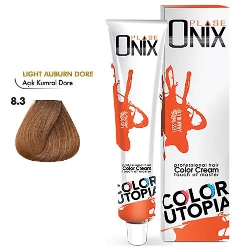Onix Tüp Saç Boyası 60 ml Profesyonel Krem Boya – 8/3 Açık Kumral Dore