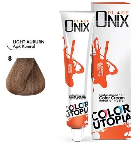 Onix Tüp Saç Boyası 60 ml Profesyonel Krem Boya – 8 Açık Kumral