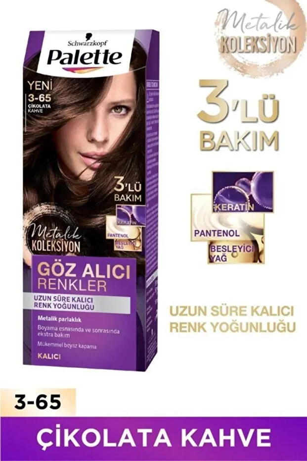 Palette Göz Alıcı Renkler Saç Boyası – 3-65 Çikolata Kahve