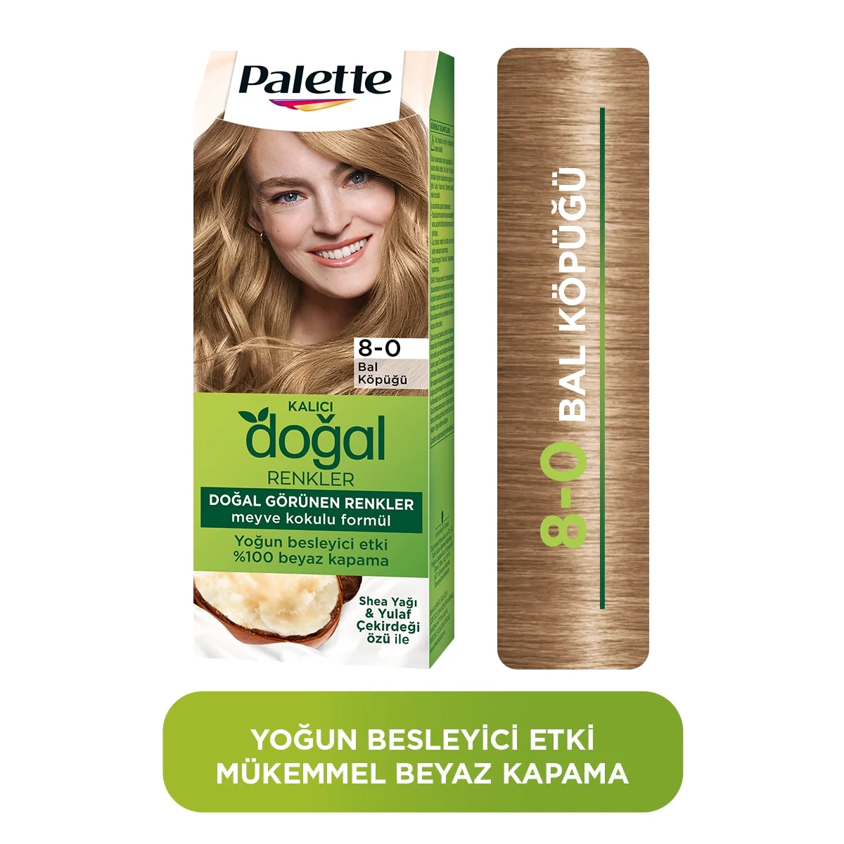 Palette Kalıcı Doğal Renkler Saç Boyası – 8-0 Bal Köpüğü