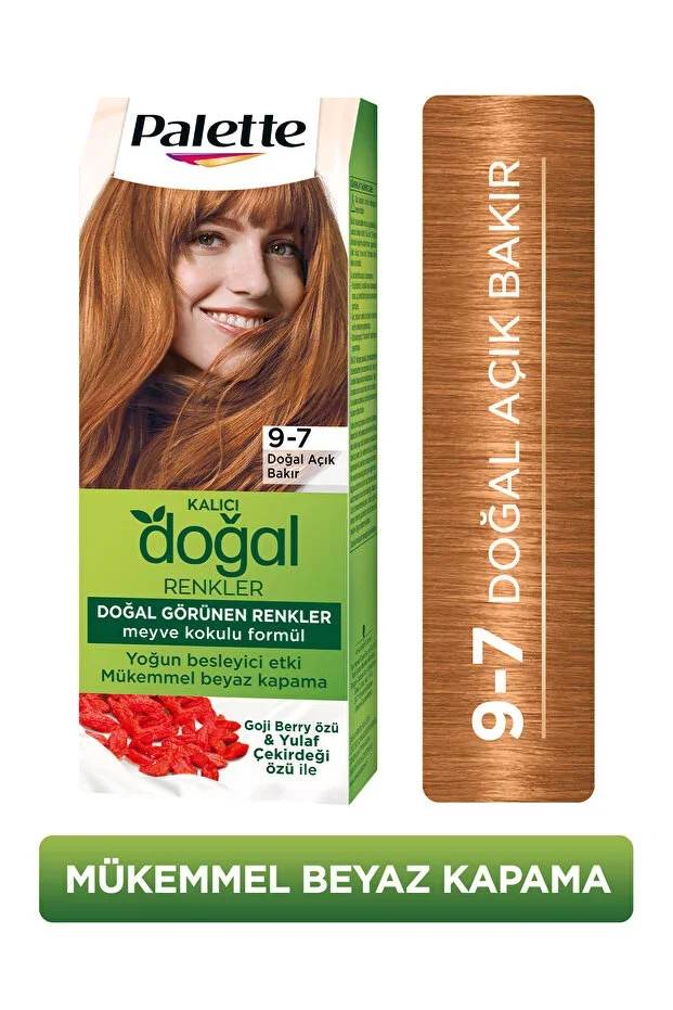 Palette Kalıcı Doğal Renkler Saç Boyası – 9-7 Doğal Açık Bakir