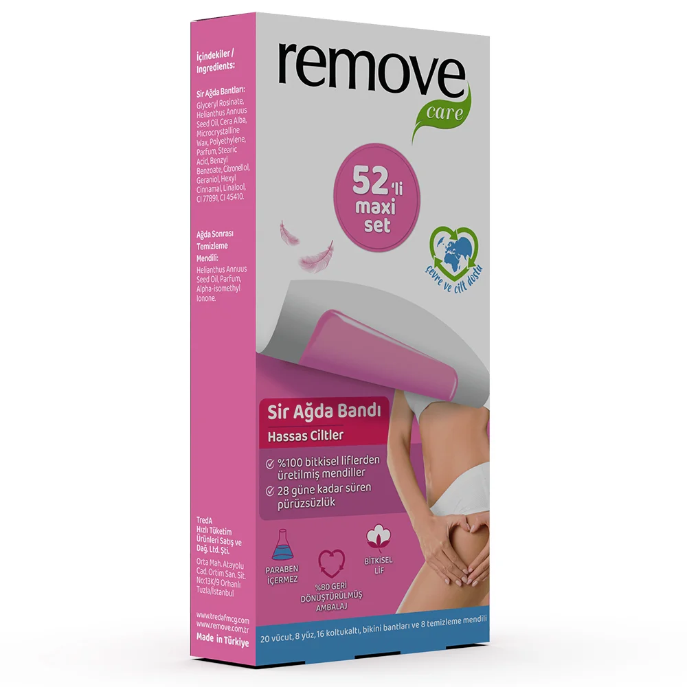 Remove Ağda Bandı Hassas ve Normal Ciltler için – Hassas Maxi 52'Li