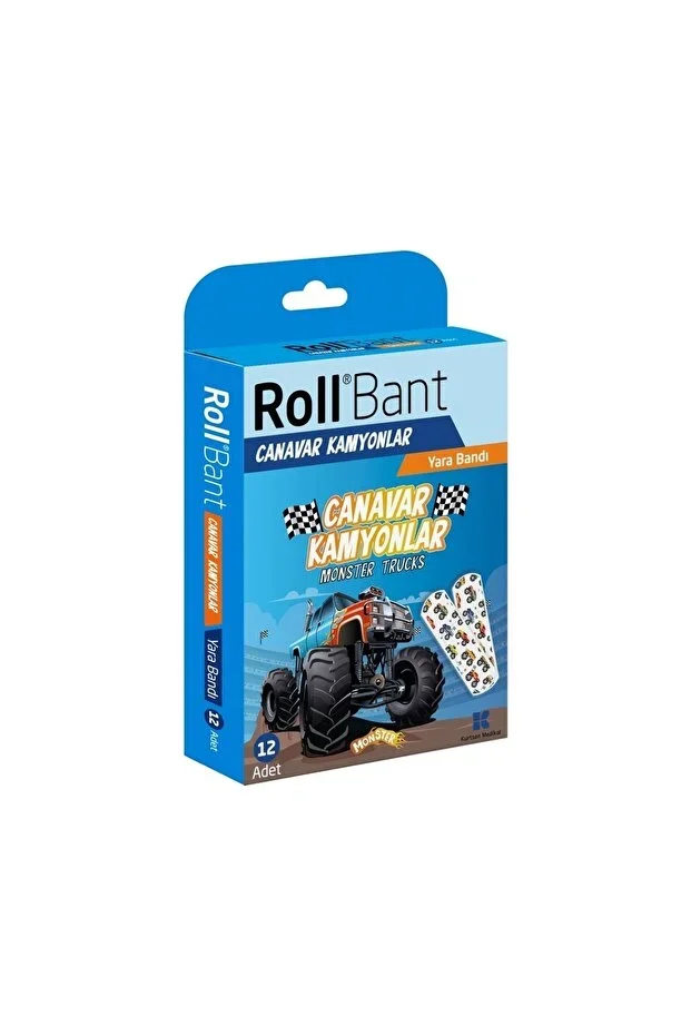 Rollband Rollbant Desenli Yara Bandı Çocuk – Canavar Kamyonlar