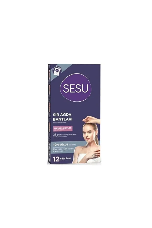 Sesu Soft Ağda Bandı Pratik Tüy Alma – 12 Li Hassas Ciltler