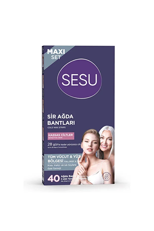 Sesu Soft Ağda Bandı Pratik Tüy Alma – Hassas Ciltler 40'Li