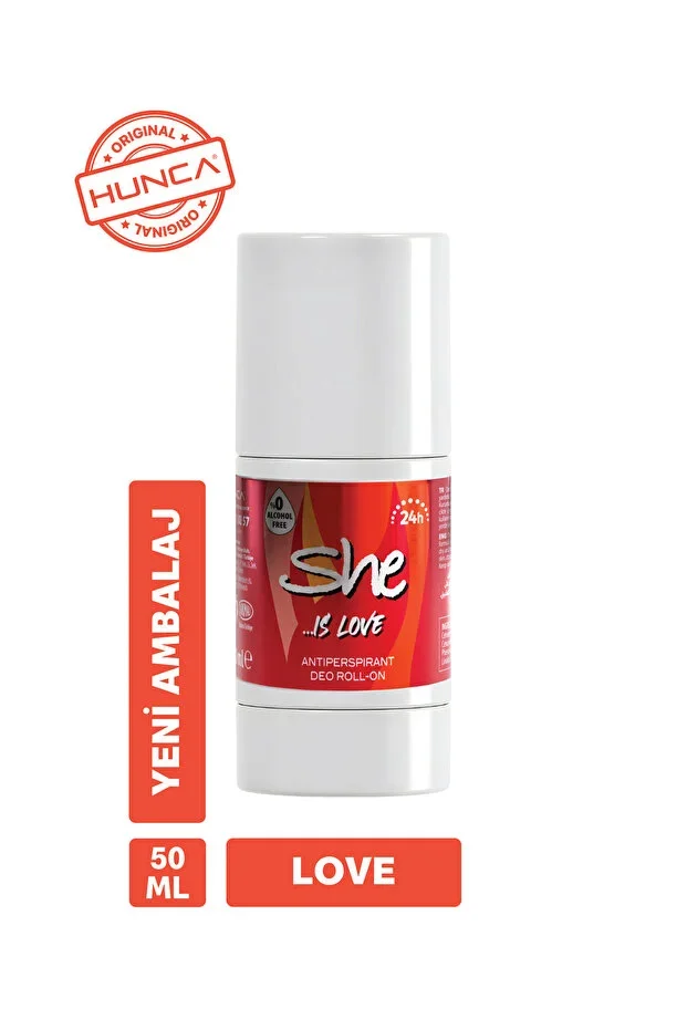 She Kadın Roll-On Uzun Süre Ferahlık ve Koruma – Love Kadın Roll-On Deodorant 50 ml