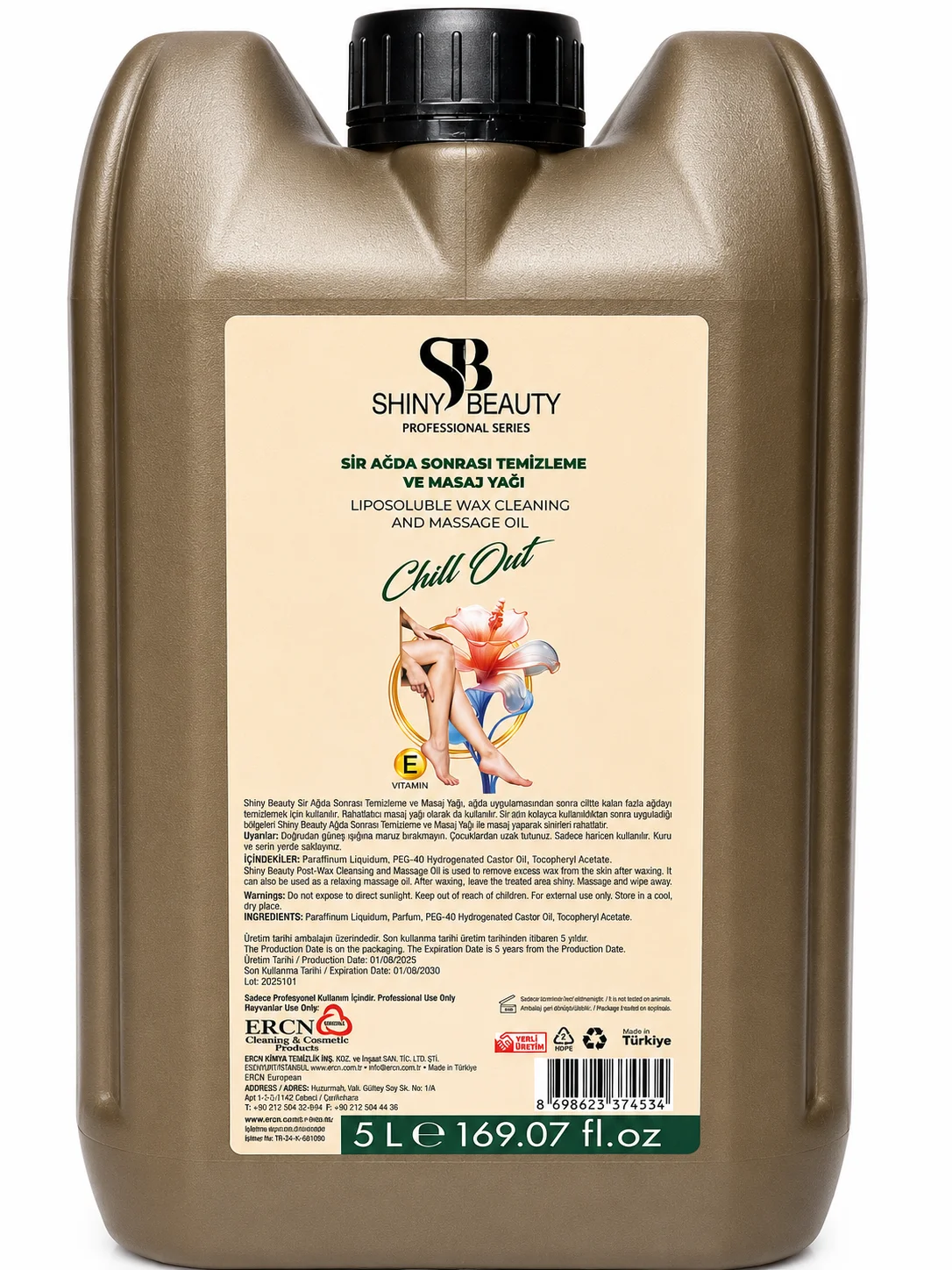 Shiny Beauty Chill Out Ağda Sonrası Yağ 5l – Ağda Sonrası Temizleme ve Masaj Yağı Chill Out 5l