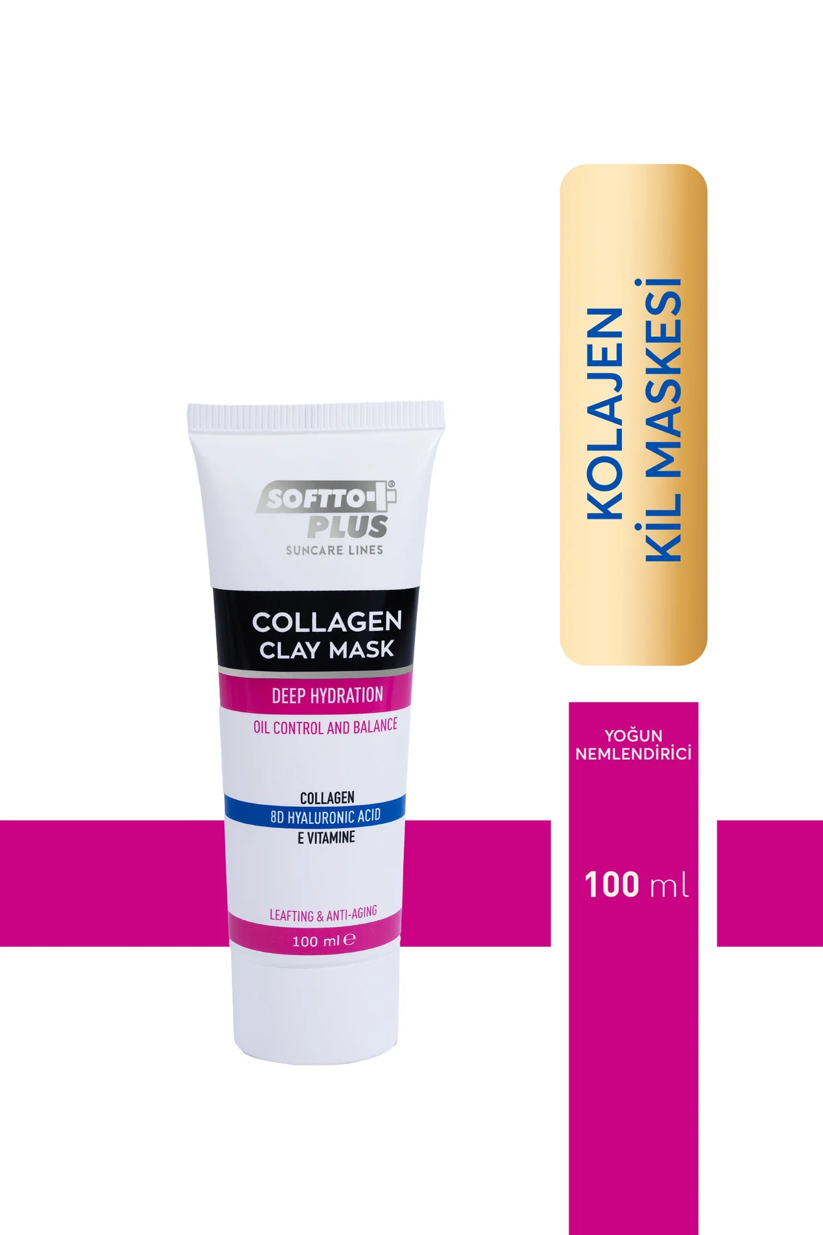 Softto Plus Kil Maskesi 100 ml Bakım Serisi – Kolajen Kil Maskesi Yoğun 100 ml