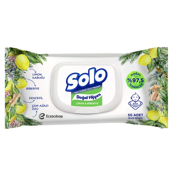 Solo İslak Mendil Doğal 50li – Limon 50li