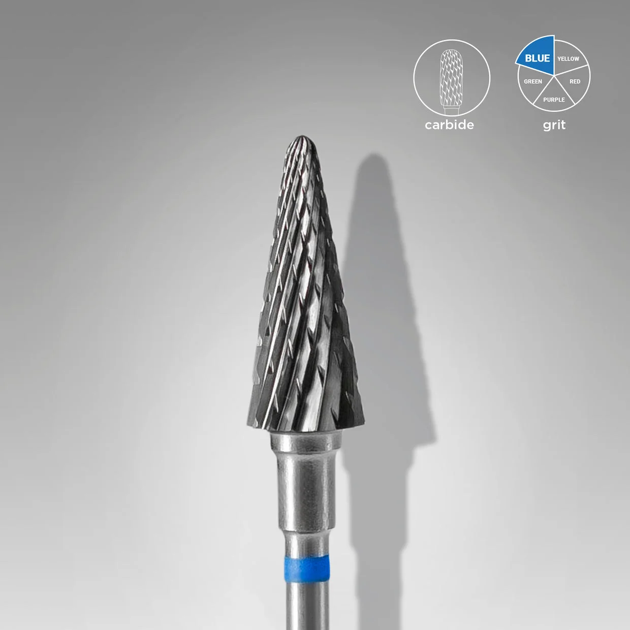 Staleks Pro Expert Sert Alaşım Koni Freze – Mavi\, Çap 6mm\, Çalışma Kısmı 14mm