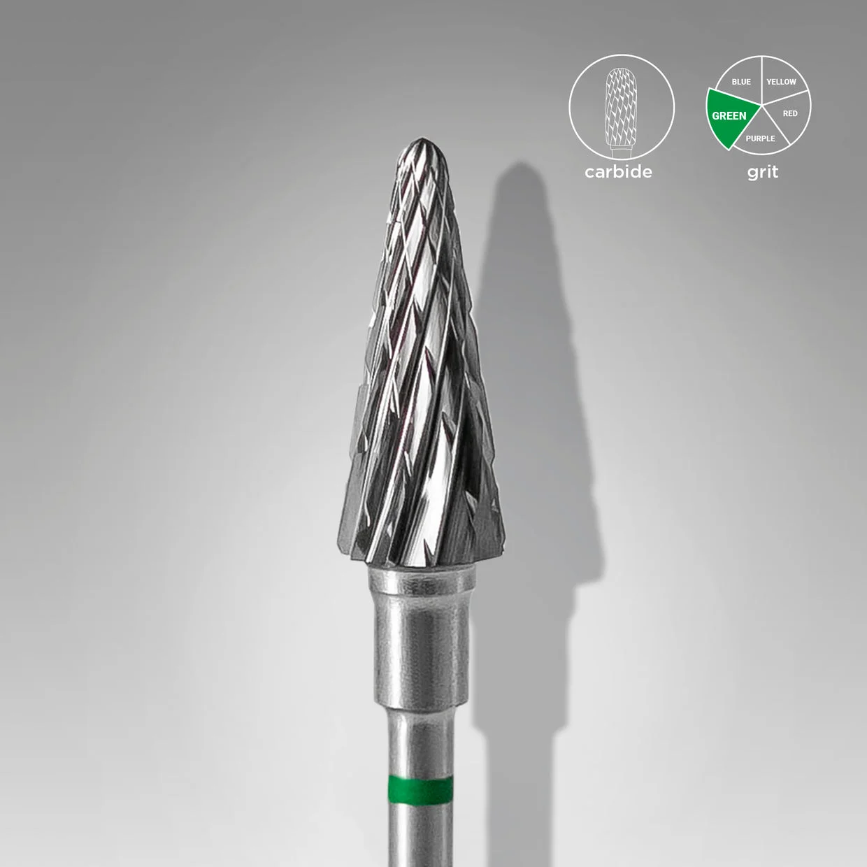 Staleks Pro Expert Sert Alaşım Koni Freze – Yeşil\, Çap 6mm\, Çalışma Kısmı 14mm