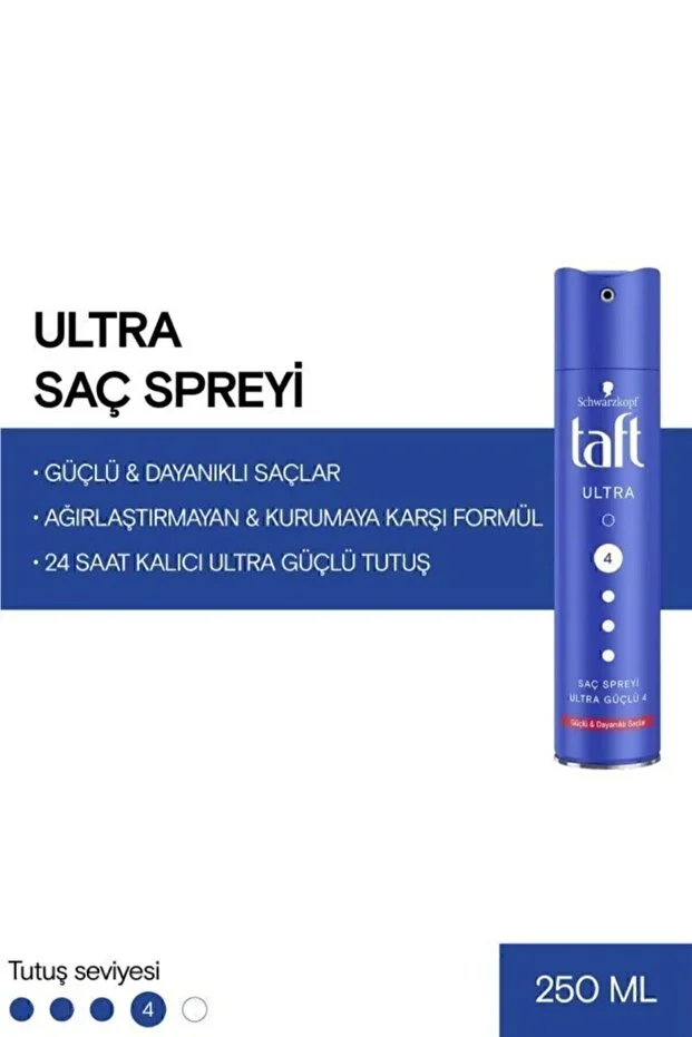 Taft Saç Spreyi 250 ml Kalıcı ve Güçlü Tutuş – Ultra Yeni