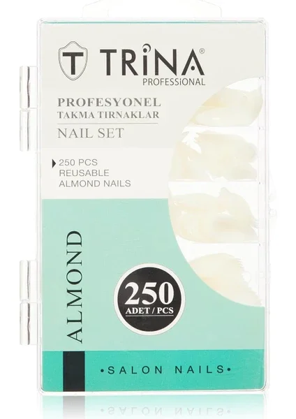 Trina 250'Li Takma Tırnak Stiletto Modeli – Almond