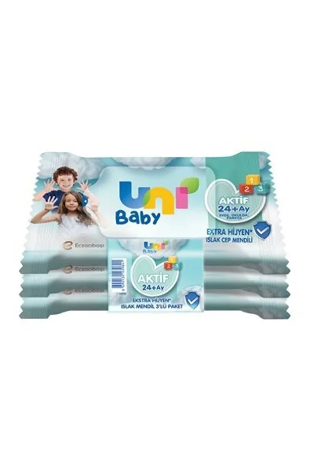 Uni Baby Hassas İslak Mendil Günlük Bakım – Aktif Ekstrahijyen Cep 15li 3 Paket