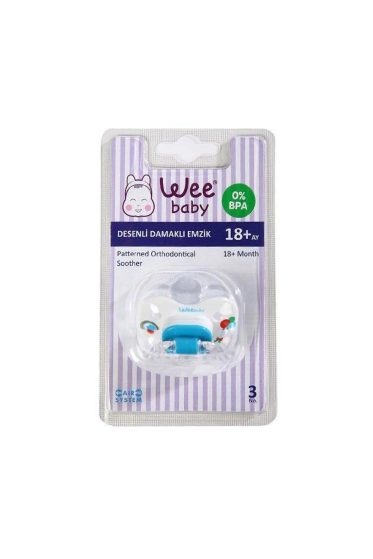 Wee Baby Bebek Emziği Tasarım Modeli – Desenli Damaklı Emzik 18+ Ay