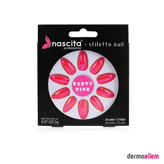 Nastica Nascita Stiletto Takma Tırnak Şık Tasarım – Pear Metallic