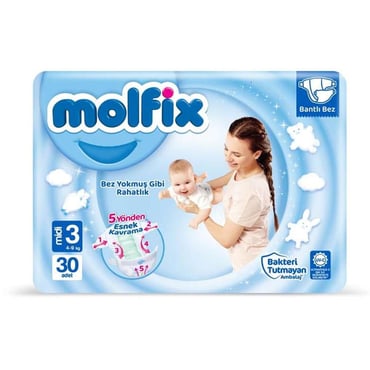 Molfix Bebek Bezi Beden – 30 Adet Midi