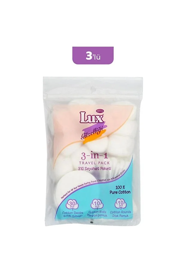 LUX 3'lü Seyahat Paketi Pamuk Seti