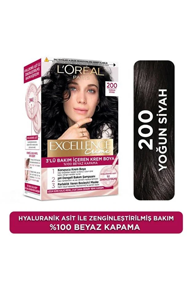 L'Oreal Paris Excellence Saç Boyası – 200 Yoğun Siyah L'Oreal Paris Excellence Saç Boyası – 200 Yoğun Siyah