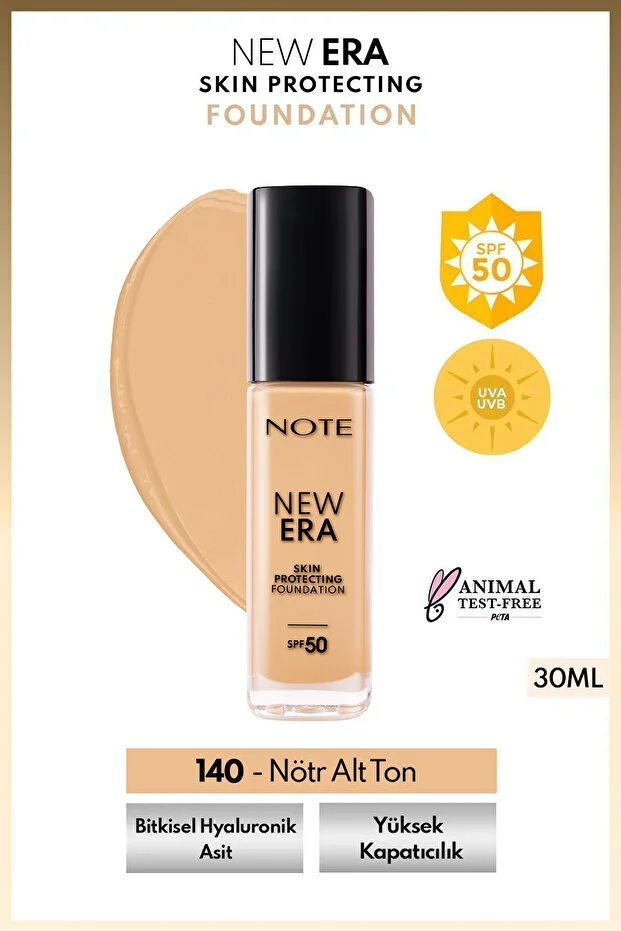 Note New Era Spf 50 Hyaluronik Fondöten – 140 Soft Sand