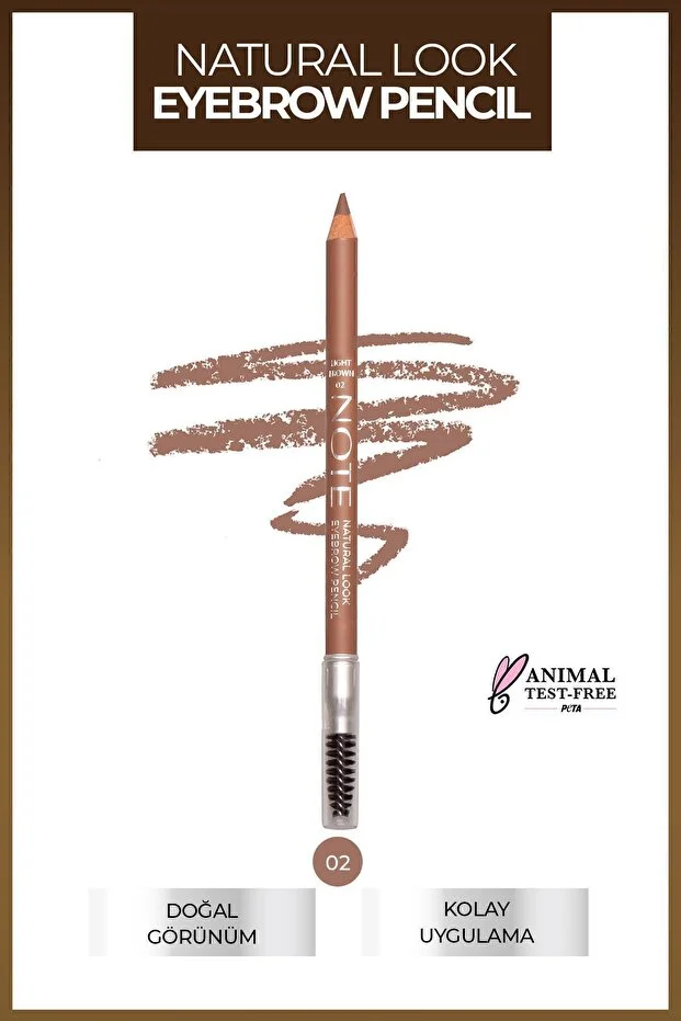 Natural Eyebrow Pencil Waterproof Çift Taraflı Suya Dayanıklı Kaş Kalemi – 02 Light Brown - Açık Kahve Natural Eyebrow Pencil Waterproof Çift Taraflı Suya Dayanıklı Kaş Kalemi – 02 Light Brown - Açık Kahve