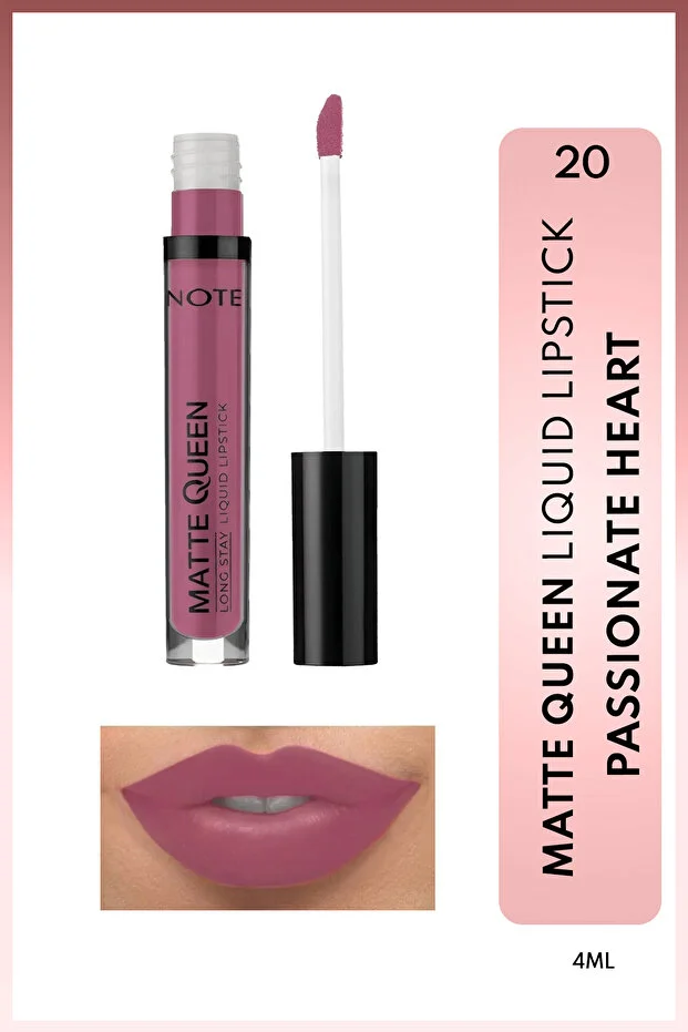 Note Matte Queen Mat Ruj Yoğun Renkli Lipstick – 20 Passionate Heart - Mor