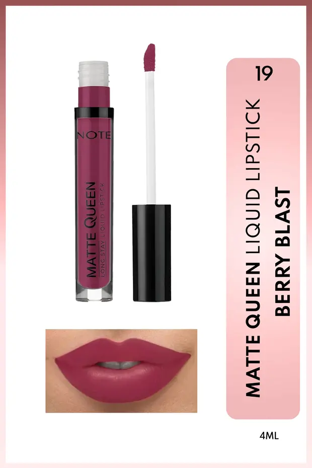 Note Matte Queen Mat Ruj Yoğun Renkli Lipstick – 19 Berry Blast - Mor