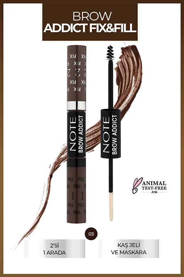 Note Brow Addict Fix&Fill Kaş Farı ve Maskarası – 03 Dark Brown