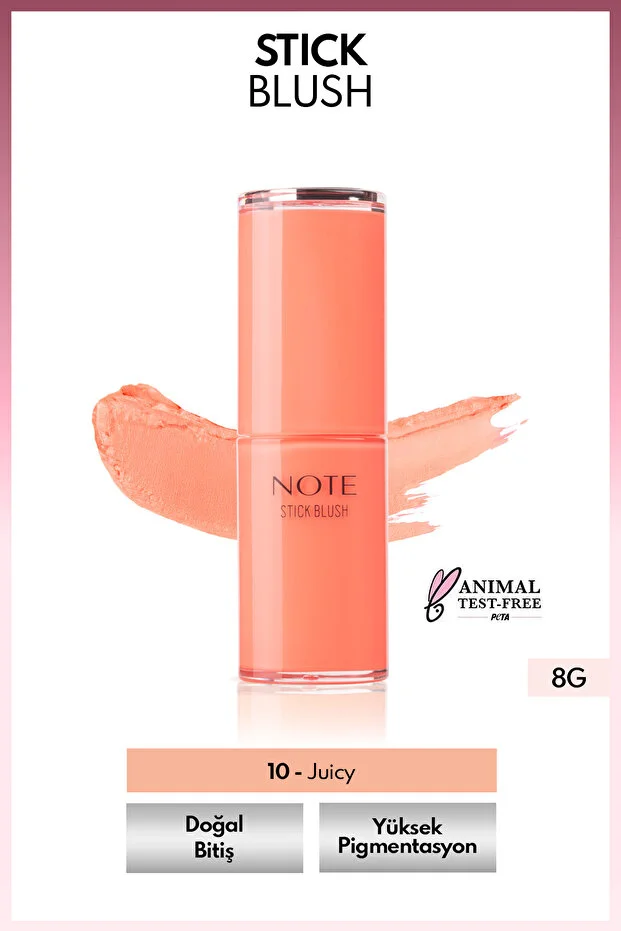 Note Stick Blush Işıltılı Stick Allık – 10 Juicy