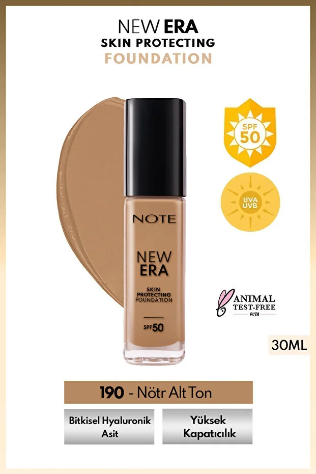 Note New Era Spf 50 Hyaluronik Fondöten – 190 Deep Neutral Note New Era Spf 50 Hyaluronik Fondöten – 190 Deep Neutral