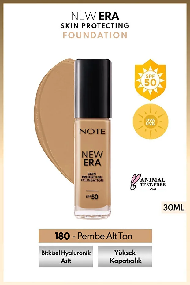 Note New Era Spf 50 Hyaluronik Fondöten – 180 Dark Honey Note New Era Spf 50 Hyaluronik Fondöten – 180 Dark Honey