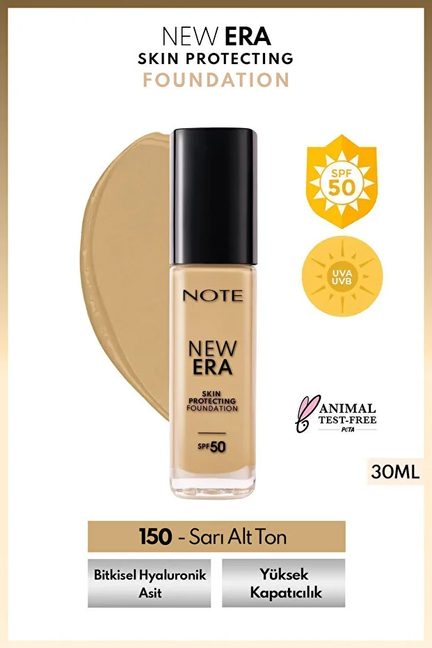 Note New Era Spf 50 Hyaluronik Fondöten – 150 Medium Beige Note New Era Spf 50 Hyaluronik Fondöten – 150 Medium Beige