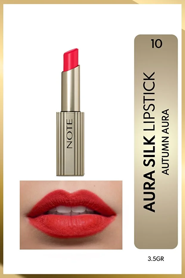 Note Aura Silk Lipstick Kremsi Yarı Parlak Ruj – 10 Red Kırmızı