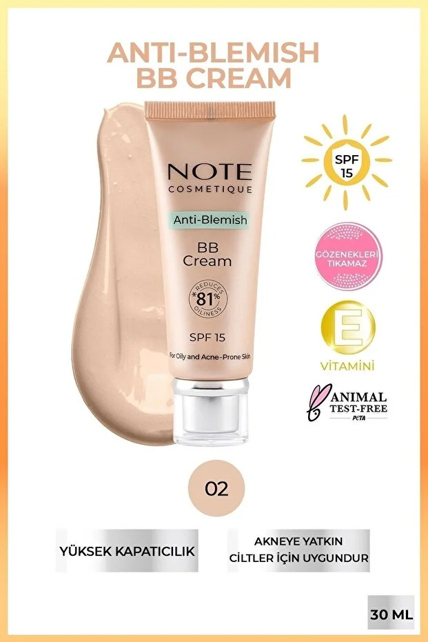 Note Anti-Blemish 03 Natural Beige BB Krem – 02 Light Beige