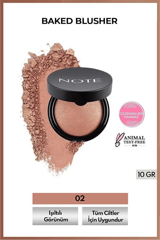 Note Baked Powder Işıltılı Pudra – 02 Vintage Pink