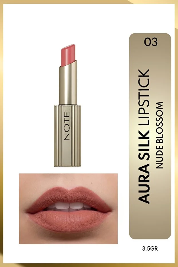 Aura Silk Lipstick Kremsi Yarı Parlak Ruj – 03 Nude Blossom Aura Silk Lipstick Kremsi Yarı Parlak Ruj – 03 Nude Blossom