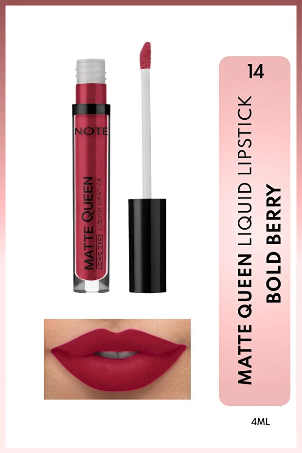 Note Matte Queen Mat Ruj Yoğun Renkli Lipstick – 14 Bold Berry - Kırmızı