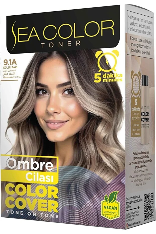 SEACOLOR Ombre Cilası Set Saç Boyası – 9.1A KÜLLÜ SARI