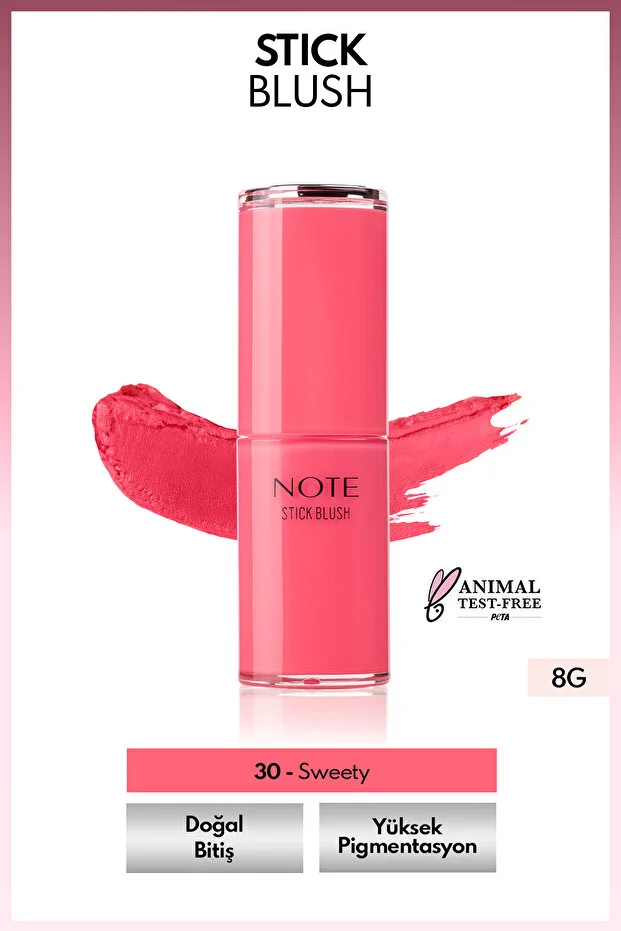 Note Stick Blush Işıltılı Stick Allık – 30 Sweety