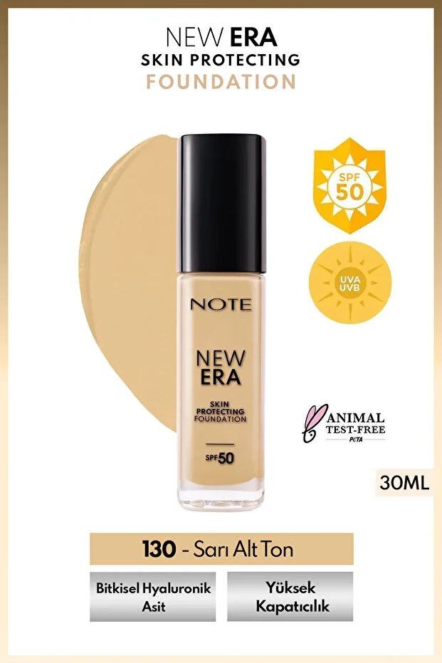 Note New Era Spf 50 Hyaluronik Fondöten – 130 Beige Note New Era Spf 50 Hyaluronik Fondöten – 130 Beige