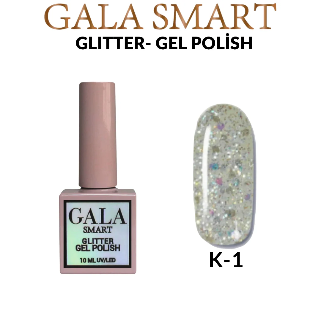 Gala Smart Kalıcı Oje Glitter – No K-01