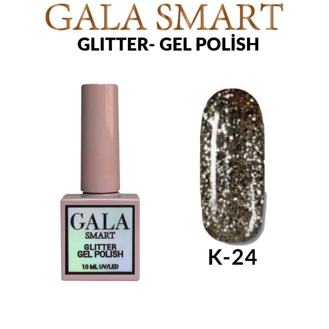 Gala Smart Kalıcı Oje Glitter – No K-24