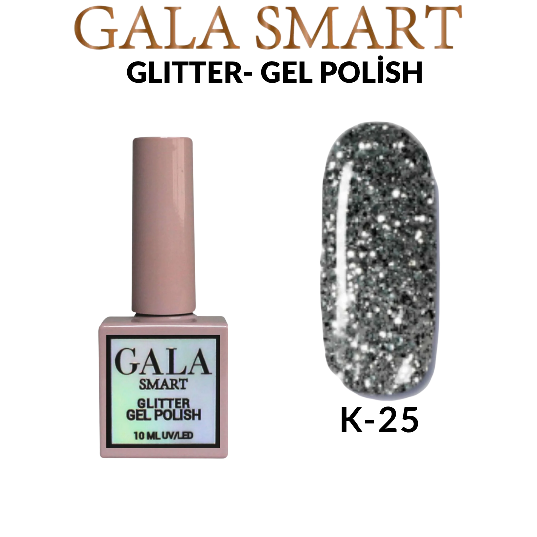Gala Smart Kalıcı Oje Glitter – No K-25