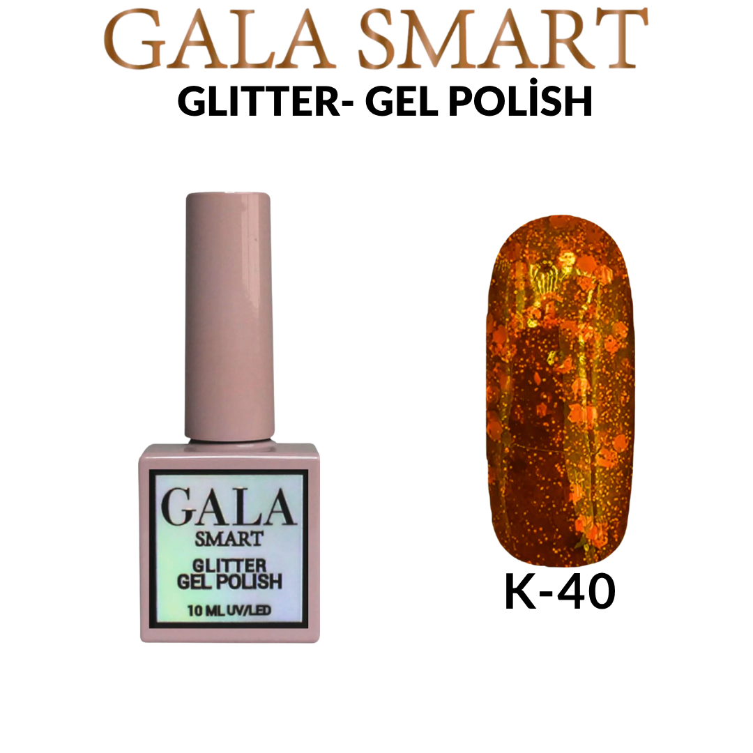 Gala Smart Kalıcı Oje Glitter – No K-40