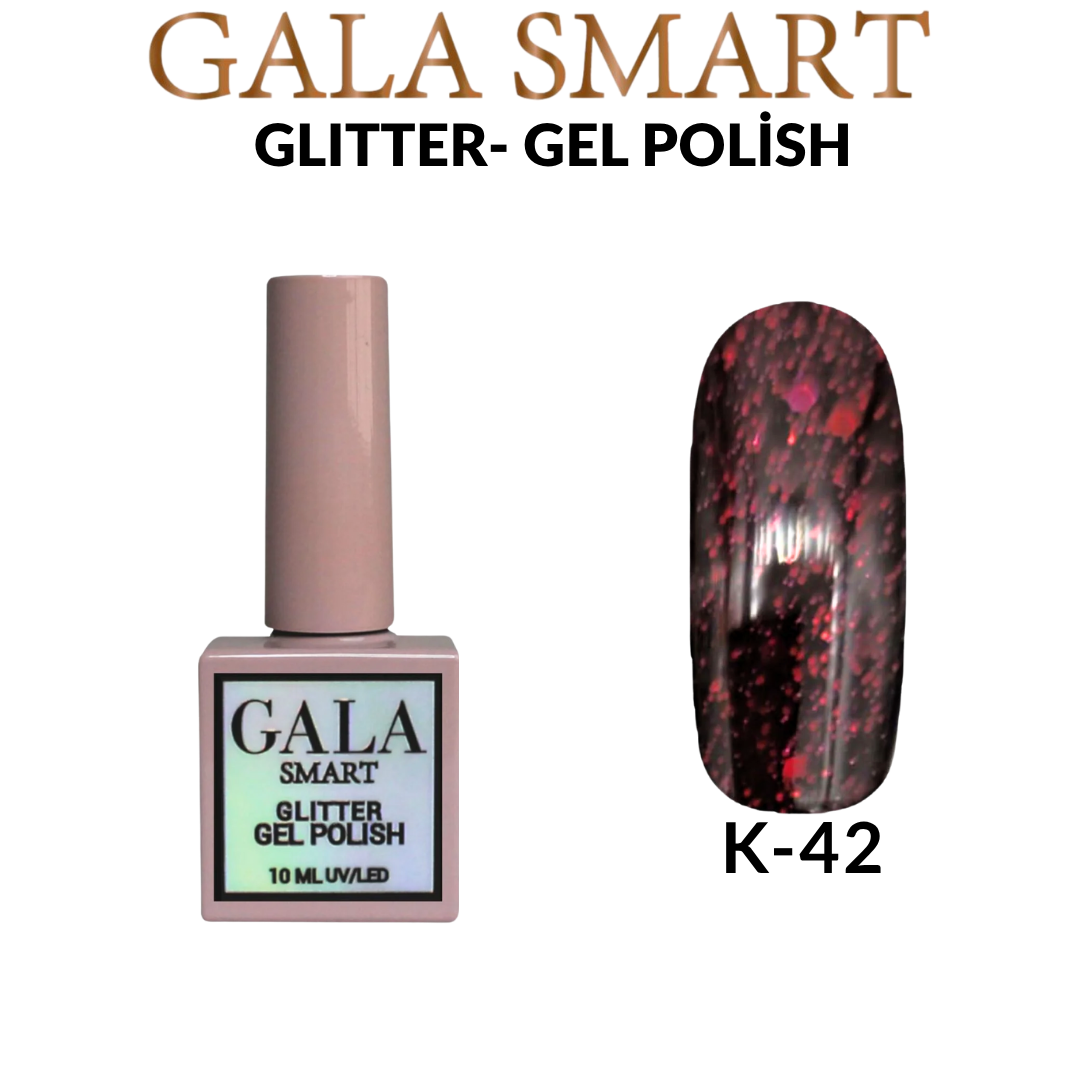 Gala Smart Kalıcı Oje Glitter – No K-42