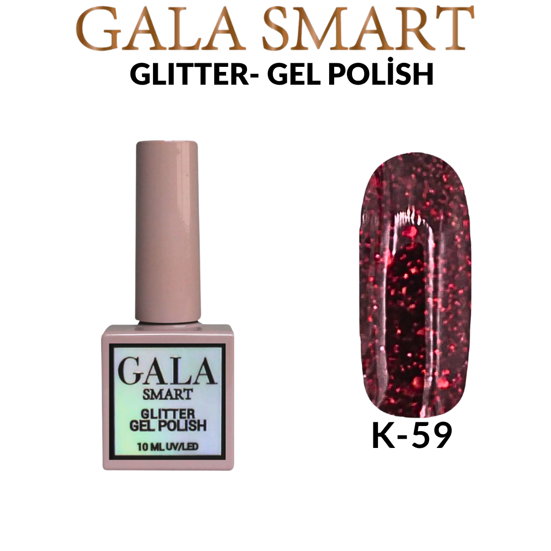 Gala Smart Kalıcı Oje Glitter – No K-59
